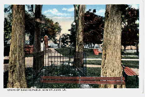 1910 postcard - Spanish Fort grave of Sancho Pablo
