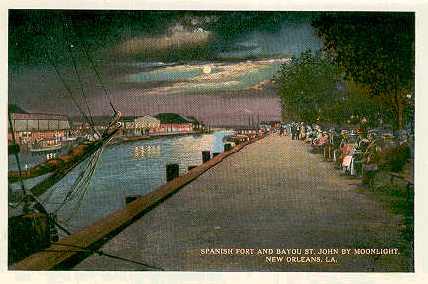 1915 postcard of Spanish Fort & Bayou St. John
