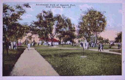 1920 s - Postcard of Amusement Park at Spanish Fort