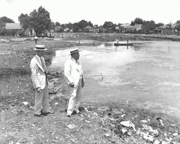 1938 Mayor Maestri surveys Bayou St. John